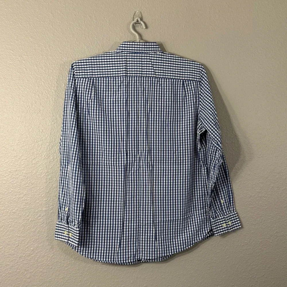Banana Republic Men's Size Large Fitted Blue Gingham Button‎ Down Shirt
